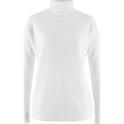 Golfy damskie: Sweter z polaru oversize bonprix biel wełny