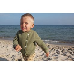 Bluza bomberka- oliwka. Szare bluzy chłopięce rozpinane marki Pakamera, z bawełny. Za 109,00 zł.