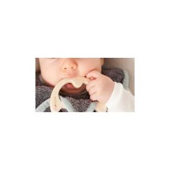 LullaLove SupeRRO Baby Eco Śliniak z drewnianym gryzakiem ecru. Szare śliniaki marki LullaLove. Za 49,00 zł.