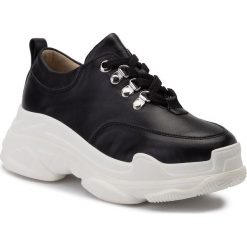 Sneakersy EVA MINGE - EM-11-05-000051 101. Czarne półbuty damskie Eva Minge, ze skóry. W wyprzedaży za 259,00 zł.