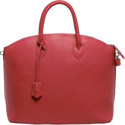 Torebki klasyczne damskie: Skórzana torebka w kolorze czerwonym – 31 x 39 x 17 cm