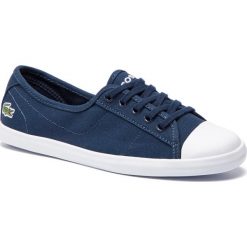 Trampki Lacoste Ziane Bl 2 Cfa 7-37CFA0066092. Niebieskie półbuty damskie Lacoste, bez wzorów, bez zapięcia. W wyprzedaży za 239,99 zł.