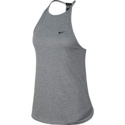 Top sportowy w kolorze szarym. Szare topy damskie Nike Women, l, bez wzorów, ze skóry, z okrągłym kołnierzem. W wyprzedaży za 66,95 zł.