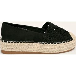 Answear - Espadryle Tulipano. Czarne espadryle damskie ANSWEAR, bez wzorów, z materiału, bez obcasa, na obcasie. W wyprzedaży za 79,90 zł.