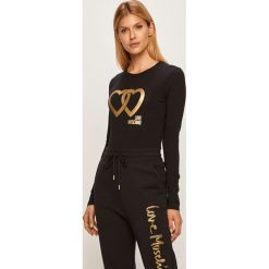 Love Moschino - Longsleeve. Białe bluzki damskie Love Moschino, z nadrukiem, z elastanu, casualowe, z okrągłym kołnierzem, z długim rękawem. W wyprzedaży za 359,90 zł.