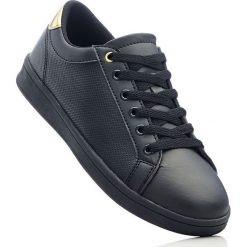 Sneakersy bonprix czarny. Czarne buty sportowe damskie bonprix, ze skóry. Za 74,99 zł.