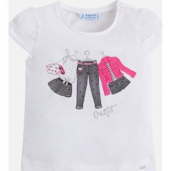 Mayoral - Top dziecięcy 98-134 cm. Szare bluzki dziewczęce marki Mayoral, z nadrukiem, z elastanu, z okrągłym kołnierzem. Za 79,90 zł.