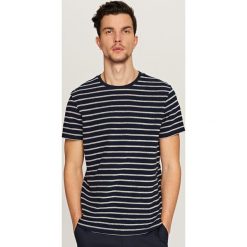 T-shirty męskie: T-shirt w poziome paski – Czarny