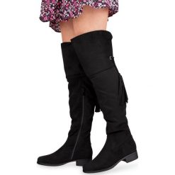 Kozaki damskie Foreverfolie H181 Czarne. Czarne kozaki damskie Foreverfolie, z materiału, eleganckie, na zamek. Za 99,00 zł.