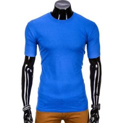 T-shirty męskie: T-SHIRT MĘSKI BEZ NADRUKU S870 – NIEBIESKI