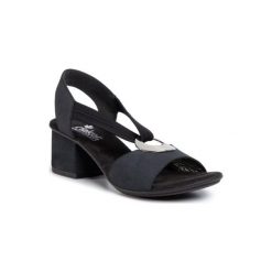 RIEKER 64673-14 Granatowy. Niebieskie sandały damskie Rieker, bez wzorów, z materiału, bez obcasa, bez zapięcia. Za 229,99 zł.