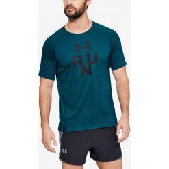Under Armour Qualifier Glare Koszulka Niebieski Zielony. Niebieskie podkoszulki męskie Under Armour, m, z nadrukiem, z elastanu, z krótkim rękawem. Za 206,95 zł.
