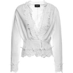 Bluzka The Kooples FTOP18101K. Białe bluzki damskie The Kooples, bez wzorów, z bawełny, bez kołnierzyka, bez rękawów. W wyprzedaży za 419,00 zł.