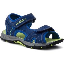 Sandały MERRELL - Panther Sandal MK261236 Blue/Green. Niebieskie sandały chłopięce Merrell, ze skóry, bez zapięcia. W wyprzedaży za 139,00 zł.