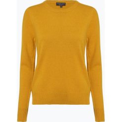 Swetry klasyczne damskie: Marie Lund - Sweter damski z wełny merino, żółty