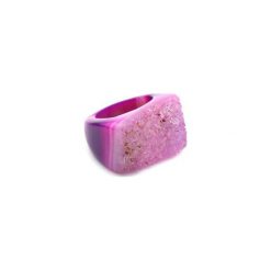InspiRING z Druza Agatu Fuksja rozmiar 17. Fioletowe pierścionki damskie Brazi druse jewelry, z agatem. Za 270,00 zł.