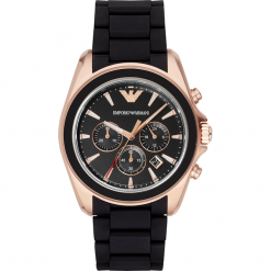 Zegarek EMPORIO ARMANI - Sigma AR6066 Black/Rose Gold/Black. Czarne zegarki męskie Emporio Armani. Za 1899,00 zł.