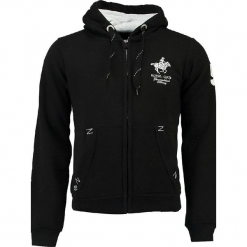 Bluza "Gampai" w kolorze czarnym. Czarne bluzy męskie rozpinane marki Geographical Norway Men, m, z haftami, prążkowane. W wyprzedaży za 136,95 zł.