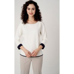 Bluzka o kimonowym kroju Potis & Verso SUZANE. Białe bluzki damskie Potis&Verso, na co dzień, bez wzorów, z tkaniny, bez kołnierzyka, bez rękawów. Za 289,00 zł.