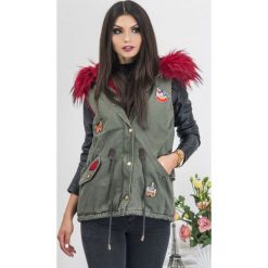 CANADA KAMIZELKA PARKA MEGA FUTRO BORDO XL. Parki damskie LIGARI, na jesień, xl, z aplikacjami, z bawełny, bez kaptura. Za 189,00 zł.