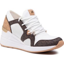 Sneakersy MICHAEL MICHAEL KORS - Liv Trainer 43T0LVFS4D Wht/Brown. Białe półbuty damskie MICHAEL Michael Kors, ze skóry ekologicznej. Za 789,00 zł.