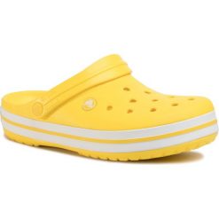 Klapki CROCS - Crocband 11016 Lemon/White. Żółte klapki damskie Crocs, bez wzorów, z tworzywa sztucznego, bez obcasa. Za 199,00 zł.