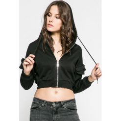 Answear - Bluza. Szare bluzy z kapturem damskie marki ANSWEAR, w paski, z materiału, średnie. W wyprzedaży za 39,90 zł.