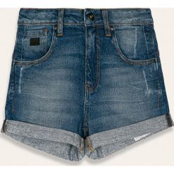 G-Star Raw - Szorty dziecięce. Niebieskie spodenki dziewczęce G-Star RAW, bez wzorów, z bawełny, retro. W wyprzedaży za 219,90 zł.