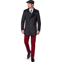 Płaszcz Szary Embros. Szare płaszcze męskie LANCERTO, na zimę, m, bez wzorów, z wełny, eleganckie, bez kaptura. W wyprzedaży za 399,90 zł.