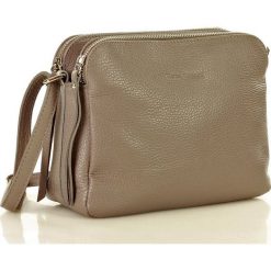 MARCO MAZZINI Torebka skórzana crossbody listonoszka dwie komory szara. Szare listonoszki damskie MAZZINI, w paski, ze skóry. W wyprzedaży za 199,00 zł.