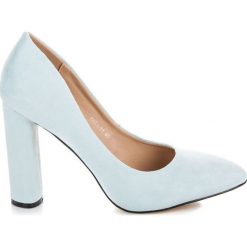 Zamszowe czółenka na słupku MIMI. Niebieskie bez kategorii marki VCS new collection, z zamszu, na słupku. Za 89,90 zł.