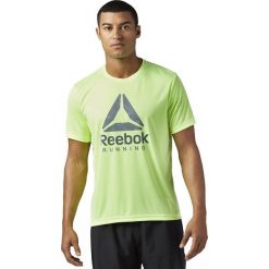 Koszulki sportowe męskie: Reebok Koszulka męska Run Graphic Tee zielona r. S (BR4414)
