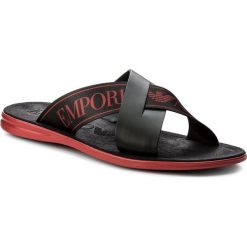 Chodaki męskie: Klapki EMPORIO ARMANI - X4P001 XAL73 N506 Black/Red/Black