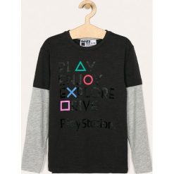 Blukids - Longsleeve dziecięcy 140-170 cm. Szare t-shirty chłopięce Blukids, z nadrukiem, z bawełny, z długim rękawem. Za 59,90 zł.