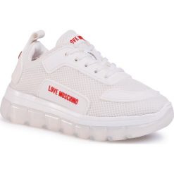 Sneakersy LOVE MOSCHINO - JA15155G0AJS0100 Bianco. Białe półbuty damskie Love Moschino, z tworzywa sztucznego. W wyprzedaży za 849,00 zł.