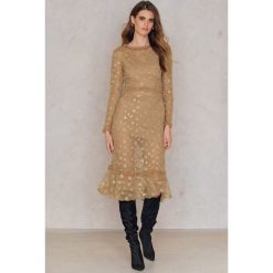 Sukienki hiszpanki: For Love & Lemons Sukienka Midi Golden Garden Tulle – Gold