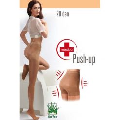 Rajstopy Medica z efektem push-up 20 DEN. Różowe rajstopy damskie marki Gabriella. Za 23,99 zł.