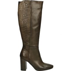 Kozaki - G-850-8060 FA. Brązowe buty zimowe damskie Venezia, ze skóry. Za 269,00 zł.
