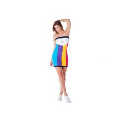 Telescopium Dress (Rainbow). Różowe sukienki damskie marki OKUAKU, na lato, xl, bez wzorów, z elastanu, bez kołnierzyka, bez rękawów, dopasowane. Za 189,00 zł.