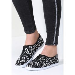 Trampki damskie slip on: Czarne Tenisówki He Do It
