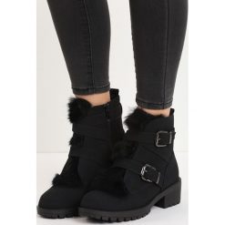 Czarne Zamszowe Botki Hairy Nose. Czarne buty zimowe damskie Born2be, z zamszu, na niskim obcasie. Za 89,99 zł.