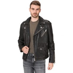 Calvin Klein Perfecto Kurtka Czarny. Czarne płaszcze męskie Calvin Klein, na wiosnę, m, bez wzorów, z jeansu, bez kaptura. Za 2495,95 zł.