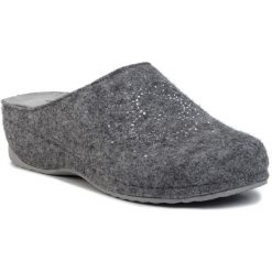 Kapcie DR. BRINKMANN - 330190 Grau 9. Szare klapki damskie Dr. Brinkmann, bez wzorów, ze skóry, bez obcasa. Za 179,00 zł.