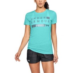 Under Armour Koszulka damska TBORNE TRAIN GRPH TWIST SSC niebieska r. M (1309894-425). Niebieskie bluzki damskie marki Under Armour, m. Za 88,73 zł.