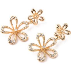 Kolczyki damskie: Pozłacane kolczyki-wkrętki z kryształkami Swarovski