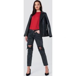 Glamorous Jeansy Baggy z przetarciami - Grey. Szare spodnie z wysokim stanem marki Glamorous, z jeansu. W wyprzedaży za 121,48 zł.