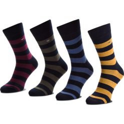 Zestaw 4 par wysokich skarpet męskich TOM TAILOR - 90107 Navy 545. Żółte skarpetki męskie marki Tom Tailor, bez wzorów, z elastanu. Za 69,00 zł.