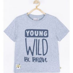 Coccodrillo - T-shirt dziecięcy 92-122 cm. Szare t-shirty chłopięce COCCODRILLO, z nadrukiem, z dzianiny, bez rękawów. W wyprzedaży za 19,90 zł.