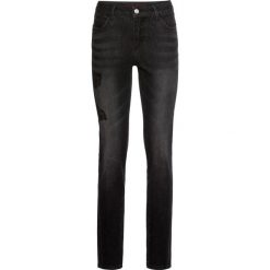 Dżinsy z koronką bonprix szary denim z czarną koronką. Szare boyfriendy damskie bonprix, w koronkowe wzory, z denimu. Za 149,99 zł.