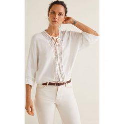 Mango - Bluzka Tula2. Białe bluzki damskie marki Mango, s, bez wzorów, z bawełny, casualowe, bez kołnierzyka, bez rękawów. Za 199,90 zł.